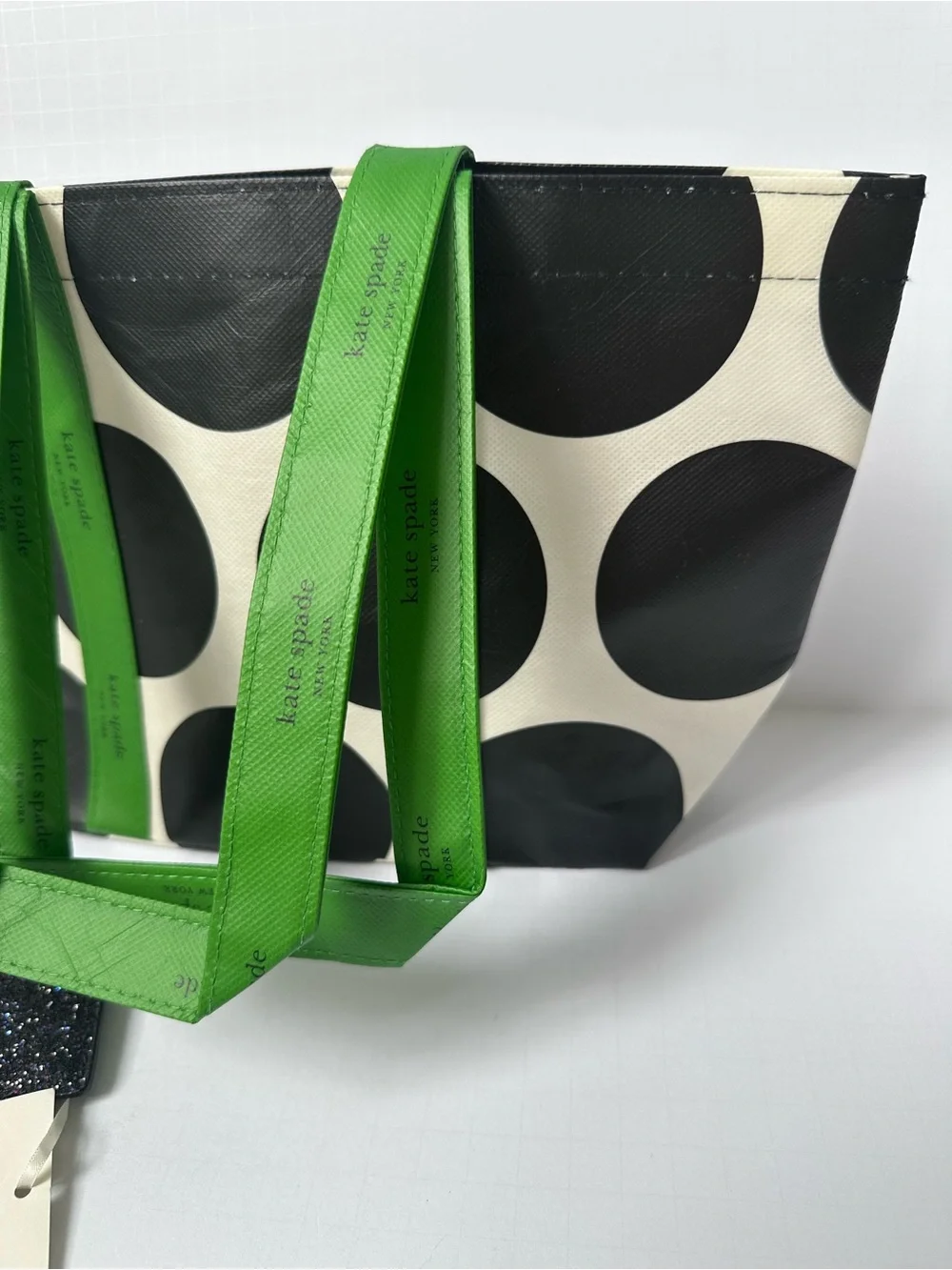 Kate Spade Sunset Lane Glitter Card Holder with Kate Spade Reusable Logo Bag
